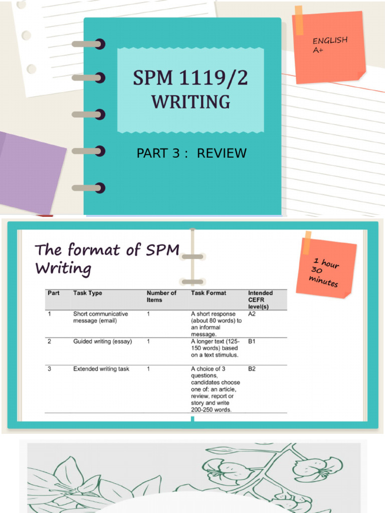 Writing Part 3 - Review | PDF