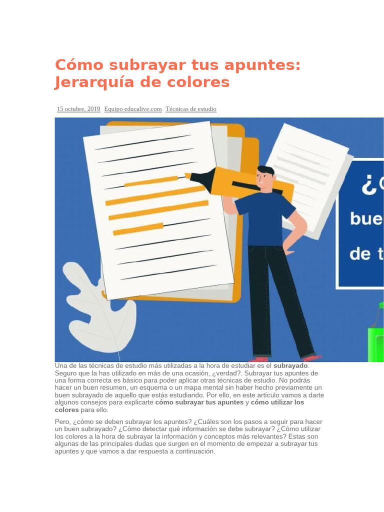 Técnica Del Subrayado | PDF | Carreira e Crescimento