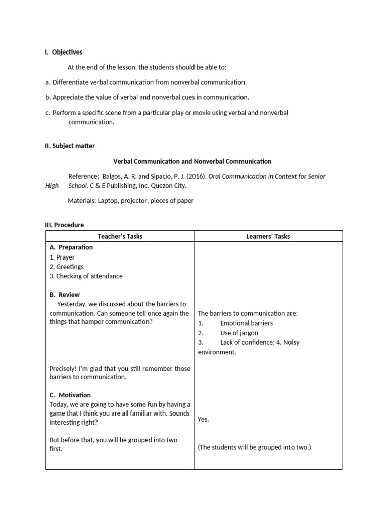 Verbal vs Nonverbal Communication Guide | PDF | Nonverbal Communication ...