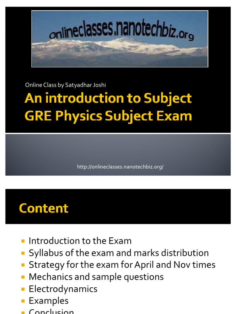 Physics GRE PDF