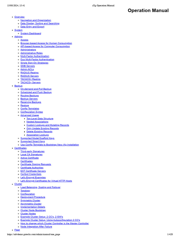 RXG Operation Manual 15643 | PDF