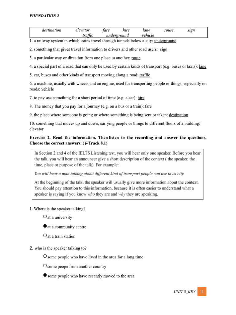 Key Listening Unit 8 Pdf