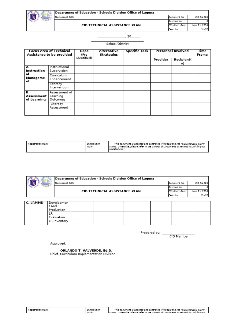 CID TA Plan | PDF