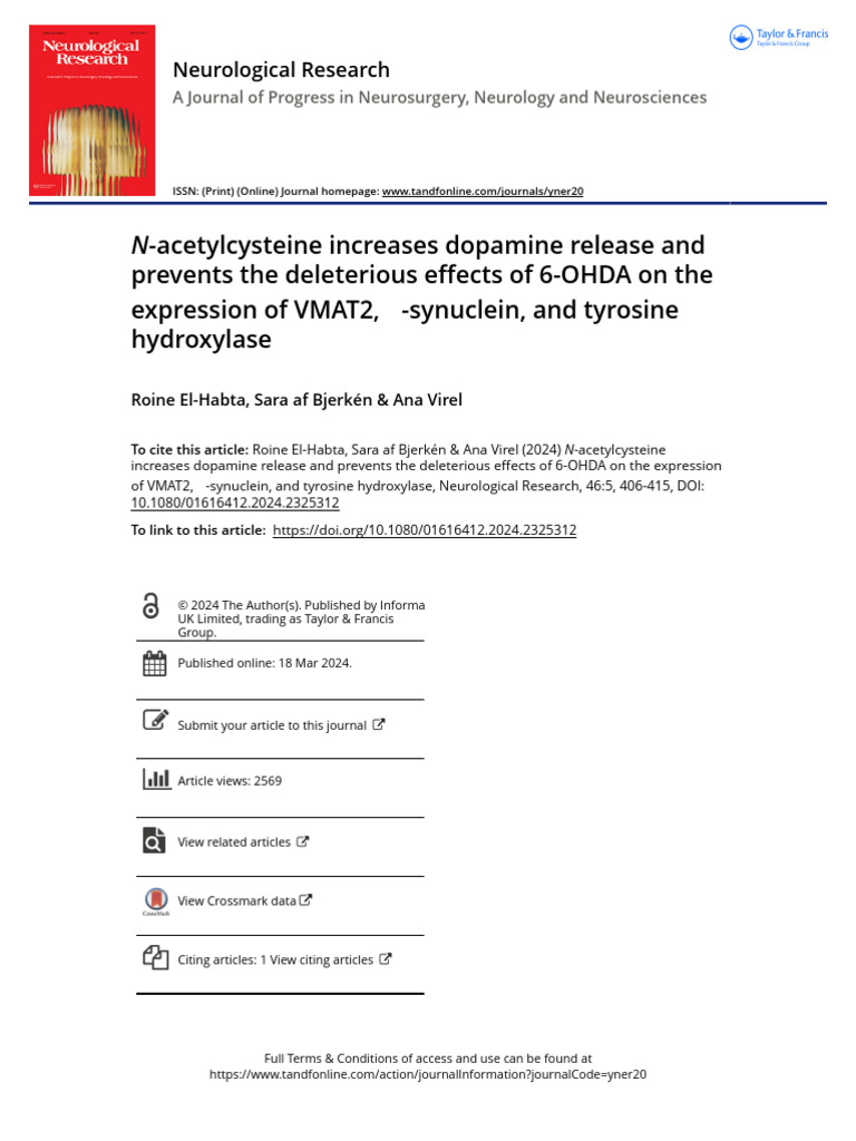 N-Acetylcysteine Increases Dopamine Release and Prevents The ...
