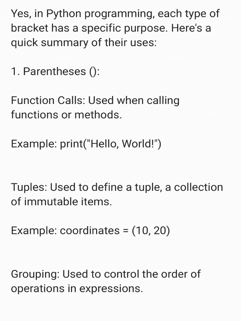 Brackets in Python | PDF