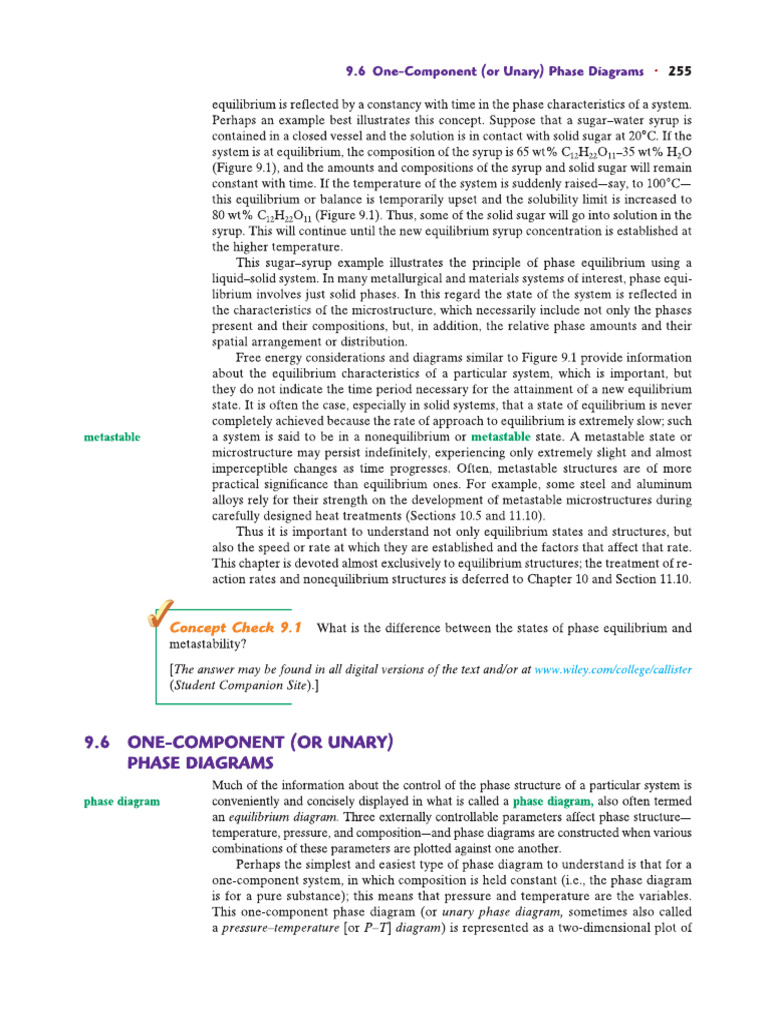 Unary and Binary Phase Diagram | PDF