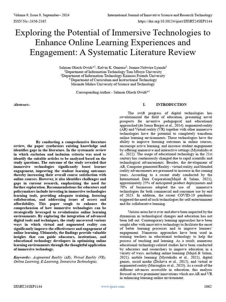 Exploring The Potential of Immersive Technologies To Enhance Online ...
