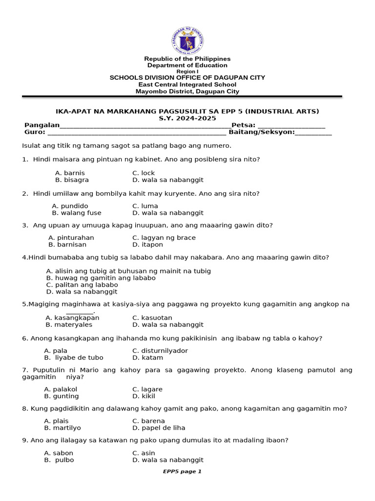 PT - Epp 5 Ia Q4 V2 | PDF
