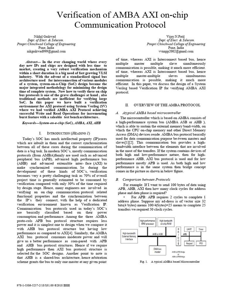 Verification of AMBA AXI On-Chip | PDF