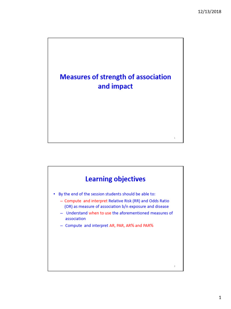 05 Measures of Association and Impact | PDF