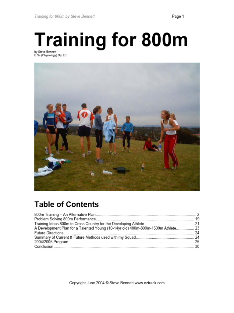 Training 800 M | PDF | Running | Sports & Recreation