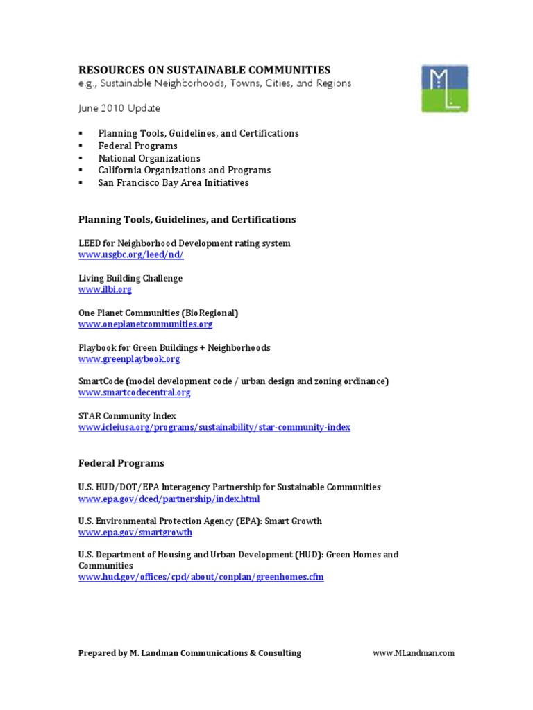 Sustainable Communities Resource Guide | PDF | Sustainability | United ...