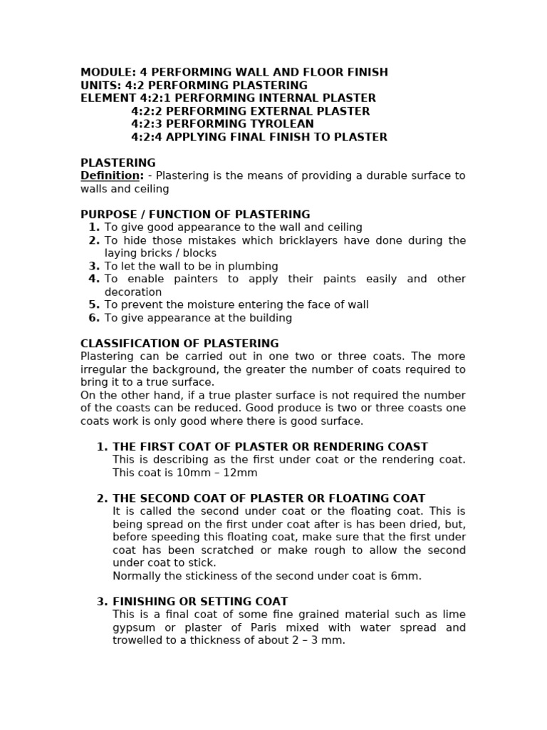 Plaster | PDF