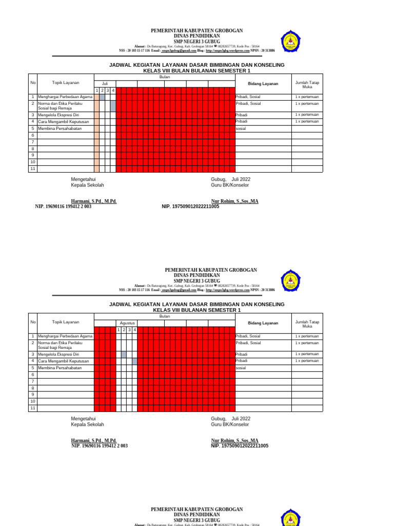 PROGRAM BULANAN BK | PDF