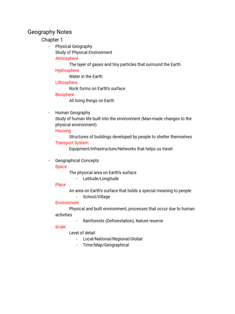 Geography Notes | PDF