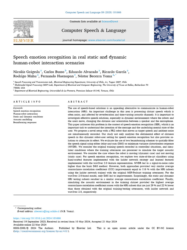 Speech Emotion Recognition in Real Static | PDF