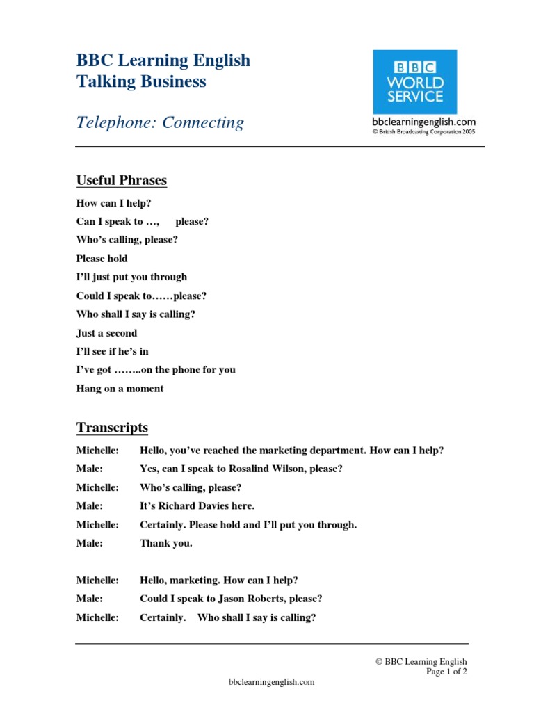 1.1 Connecting | PDF