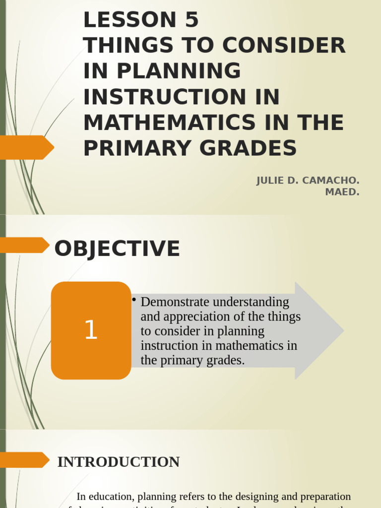 Planning Effective Math Instruction | PDF | Mindset | Career & Growth