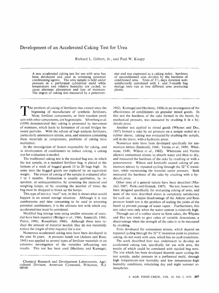 Caking Test | PDF
