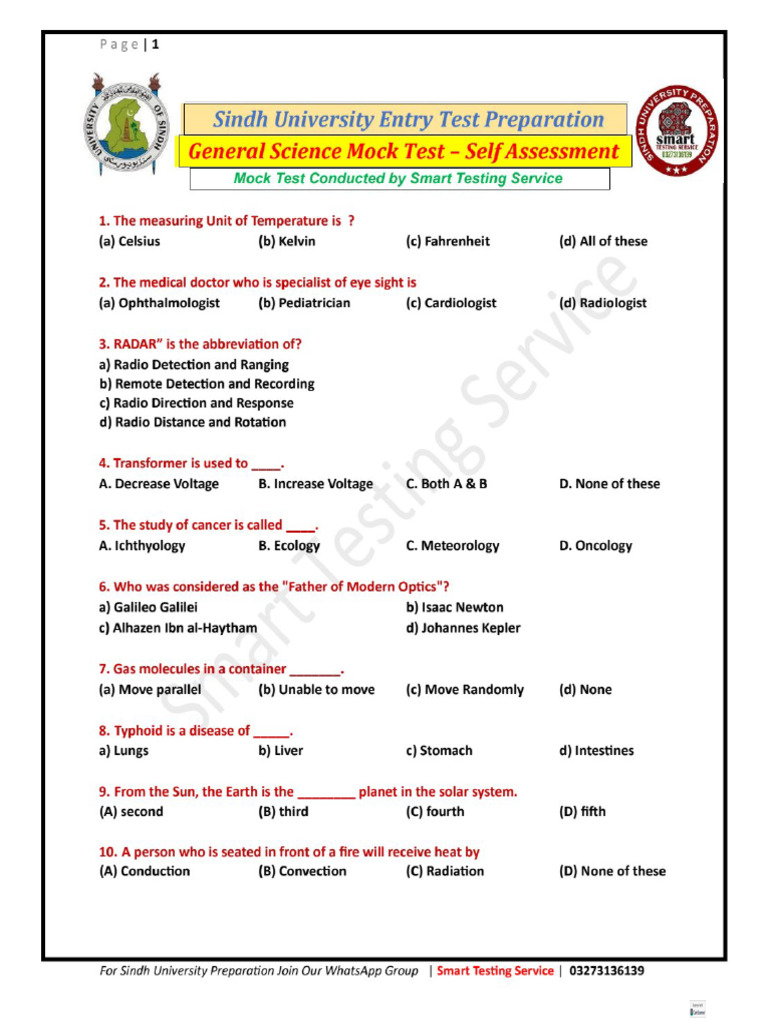 Sindh University Entry Test Resources | PDF | Technology & Engineering
