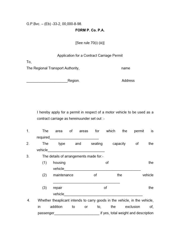 Form P. Co. P.A | PDF