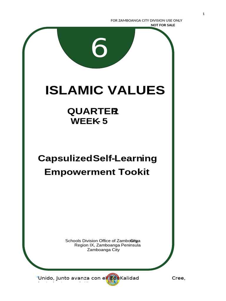 Islamic Values G6 Q1 Week 5 | PDF