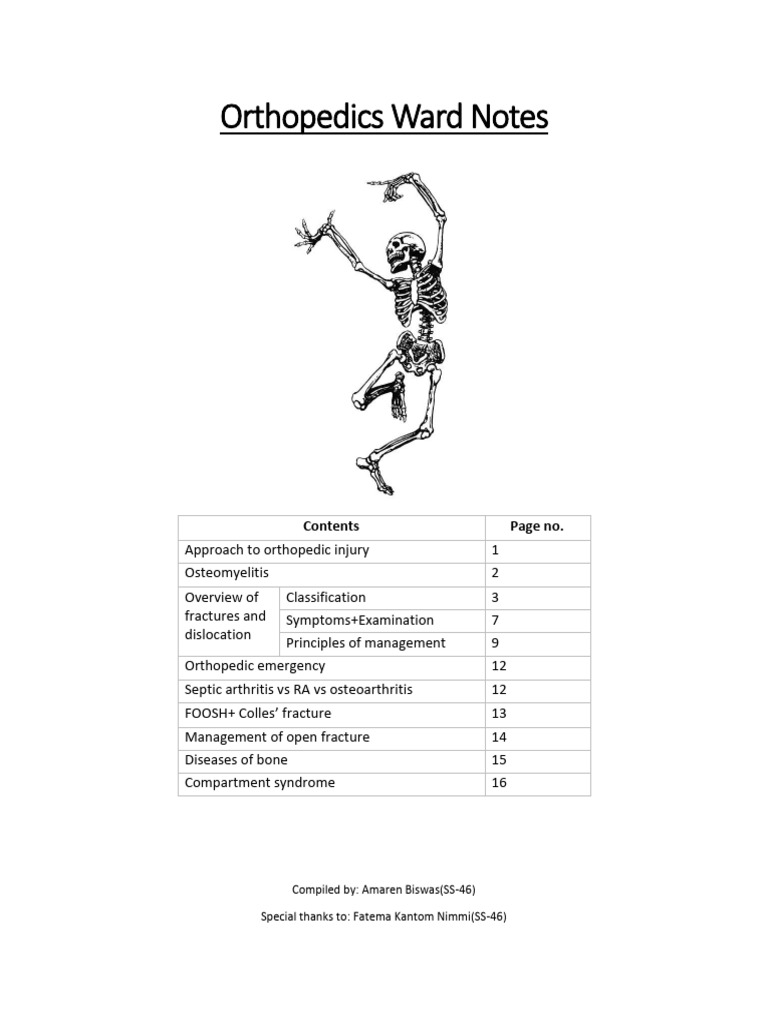 Orthopedics Ward Notes-1 | PDF