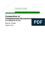 EPA Compendium of Unimplemented Recommendations October 31 2011