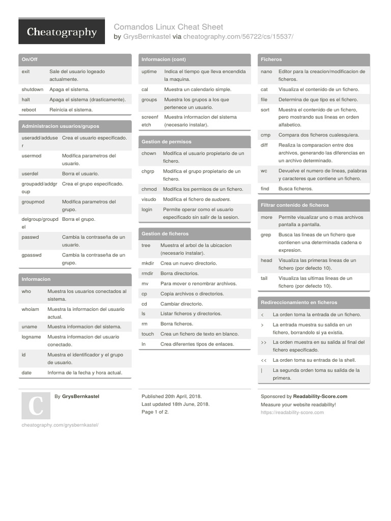 Lista comandos linux castellano 2 pdf