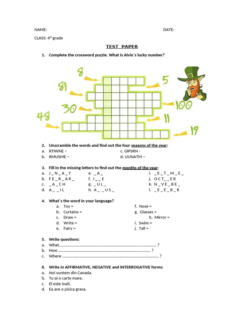 Test Cls 4.fairyland | PDF