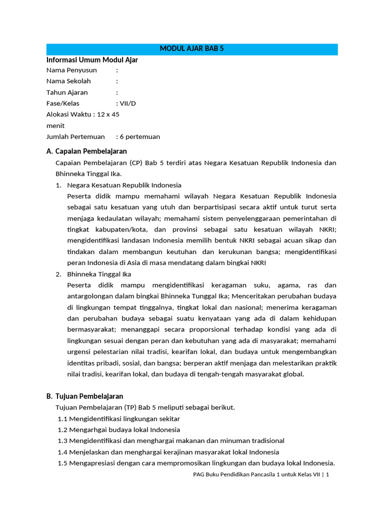 Modul Ajar Bab 5 | PDF