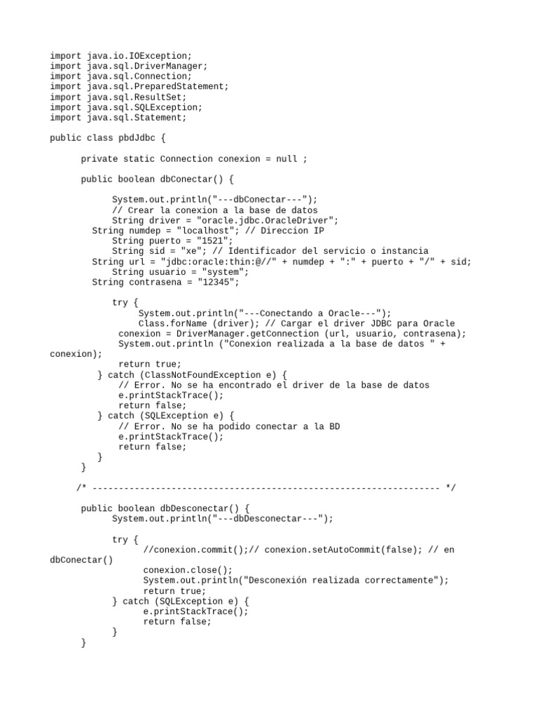 pbdJdbc-Oracle Java | PDF