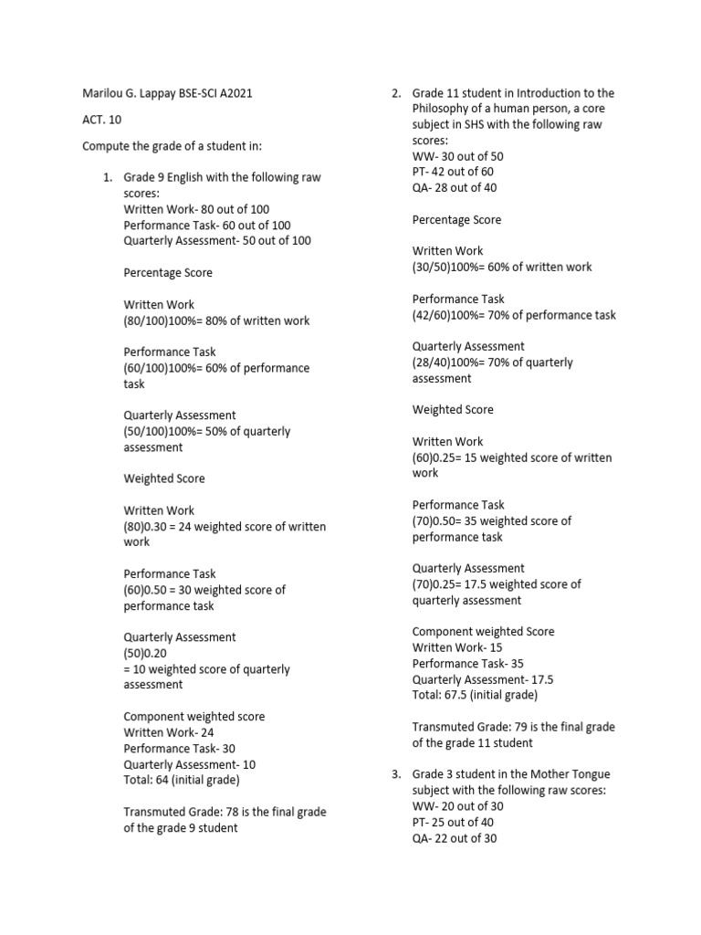 Grading System | PDF