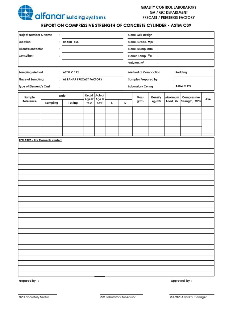 Compressive Strength Report for Concrete | PDF | Technology & Engineering