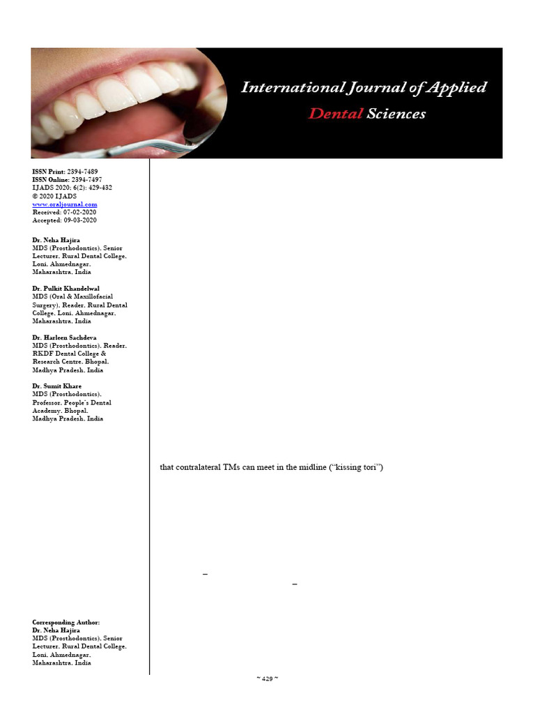 Torus Mandibularis - Obstacles and Management: A Review | PDF