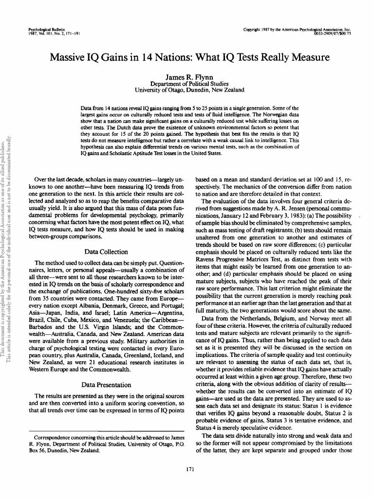 Flynn What IQ Tests Really Measure | PDF