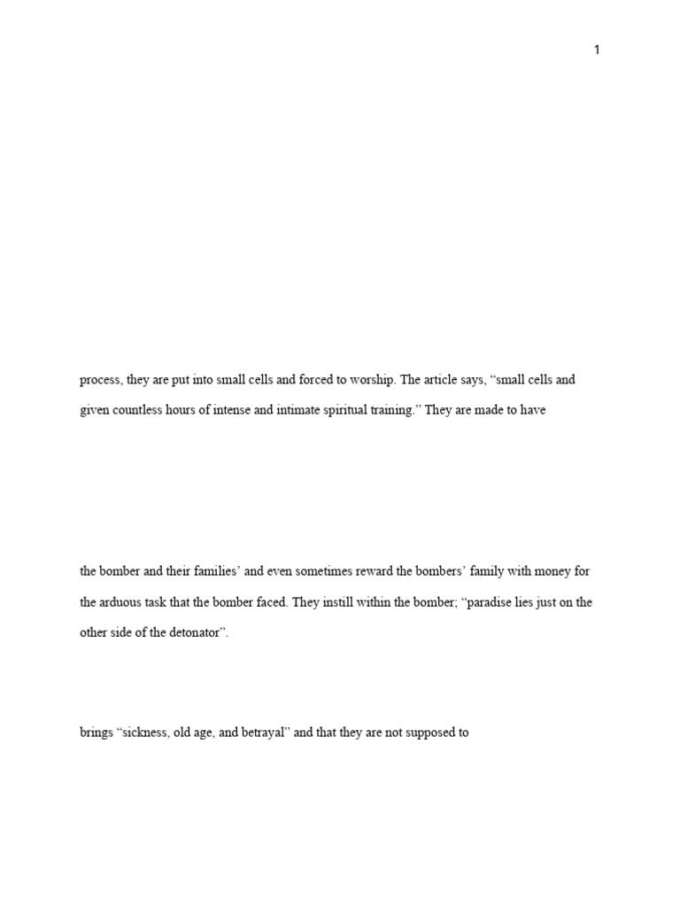 Suicide Bomber Paper | PDF