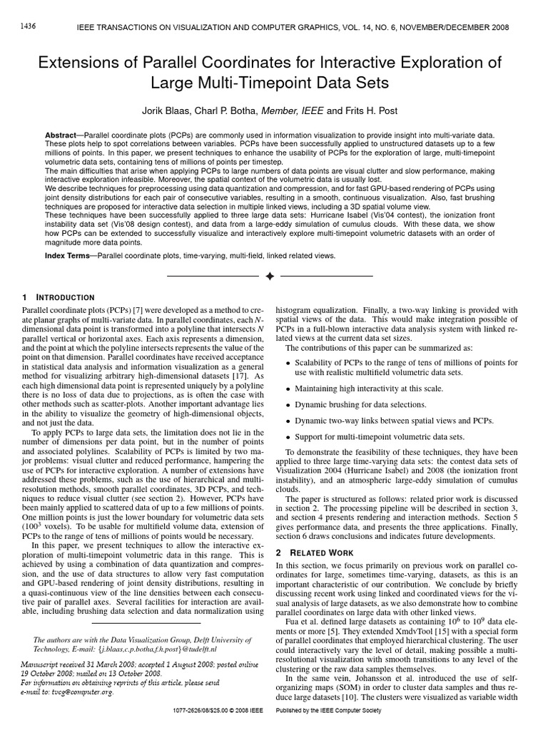Enhancing Parallel Coordinates for Large Data | PDF | Voxel | Histogram