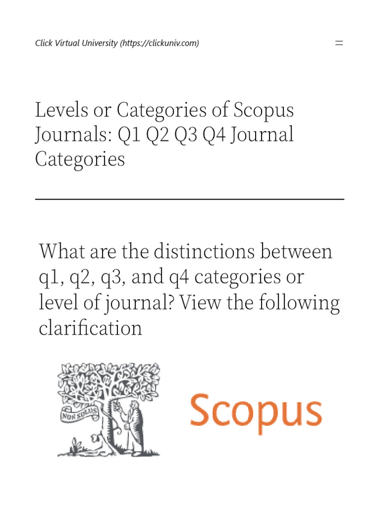 Scopus Journals Q1 Q2 Q3 Q4 Journal Categories | PDF