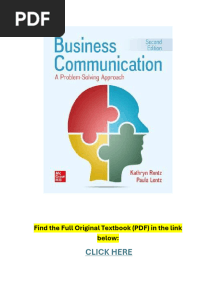 Business Communication A Problem Solving Approach, 2nd Edition PDF