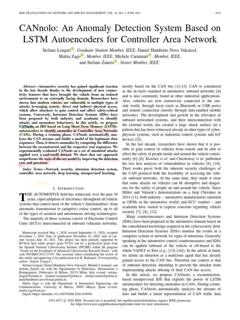 Cannolo: An Anomaly Detection System Based On LSTM Autoencoders For ...