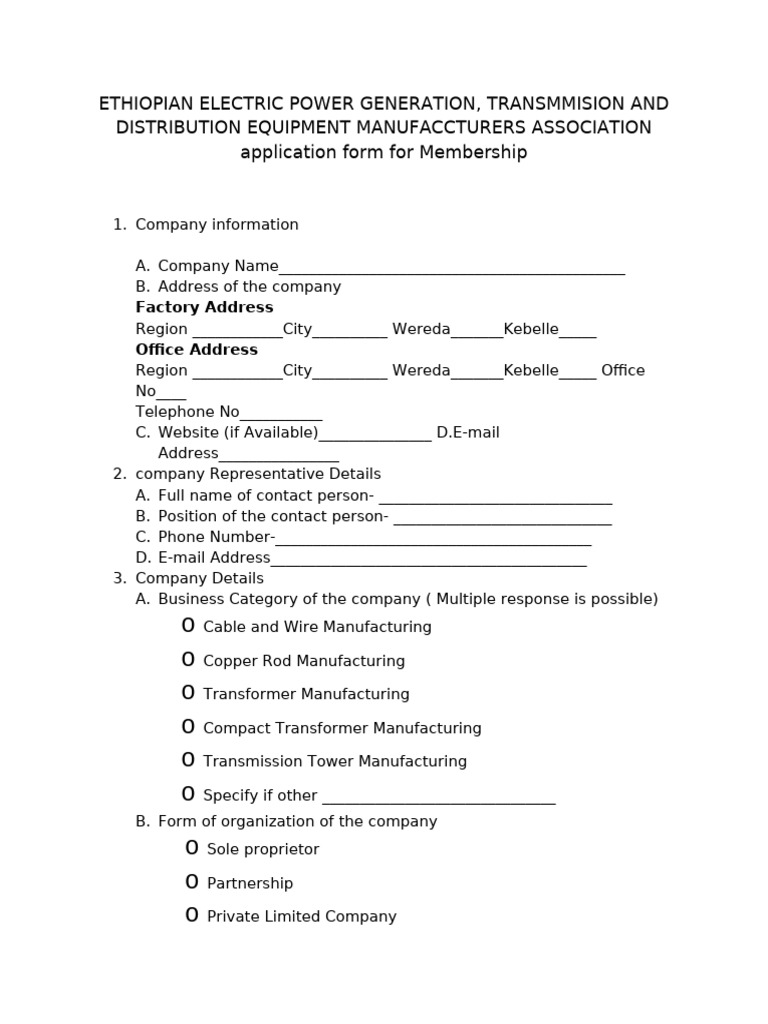 Application form transformer pdf