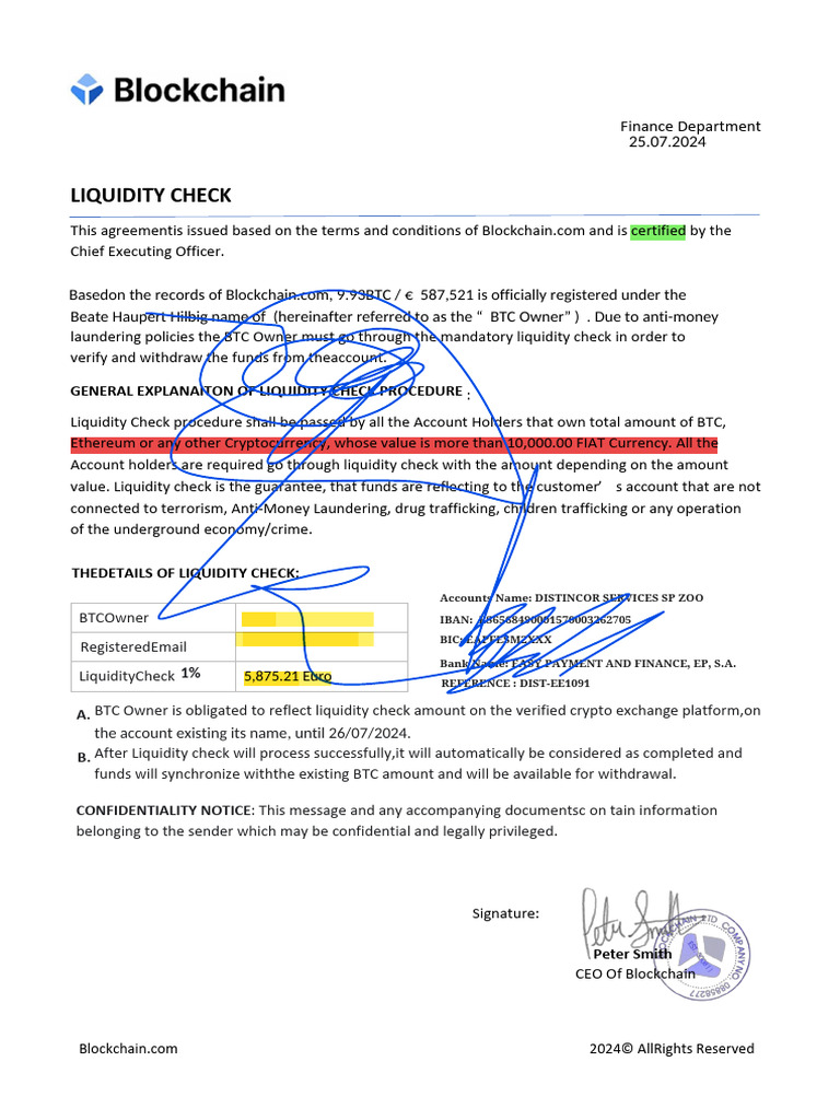 Liquidity Check: Beate Haupert Hilbig Name of (Hereinafter Referred To As  The 