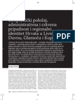 Periša 2011 (Geopolitički Položaj, Administrativna I Crkvena Pripadnost I Regionalni Identitet Hrvata U Livnu, Duvnu, Glamoču I Kupresu)