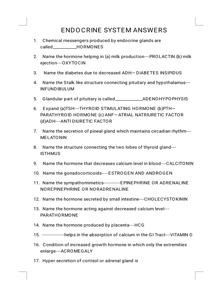 MULTIPLE CHOICE QUESTIONS ON ENDOCRINE SYSTEM WITH ANSWERS PDF GRADE 12 visual data 2