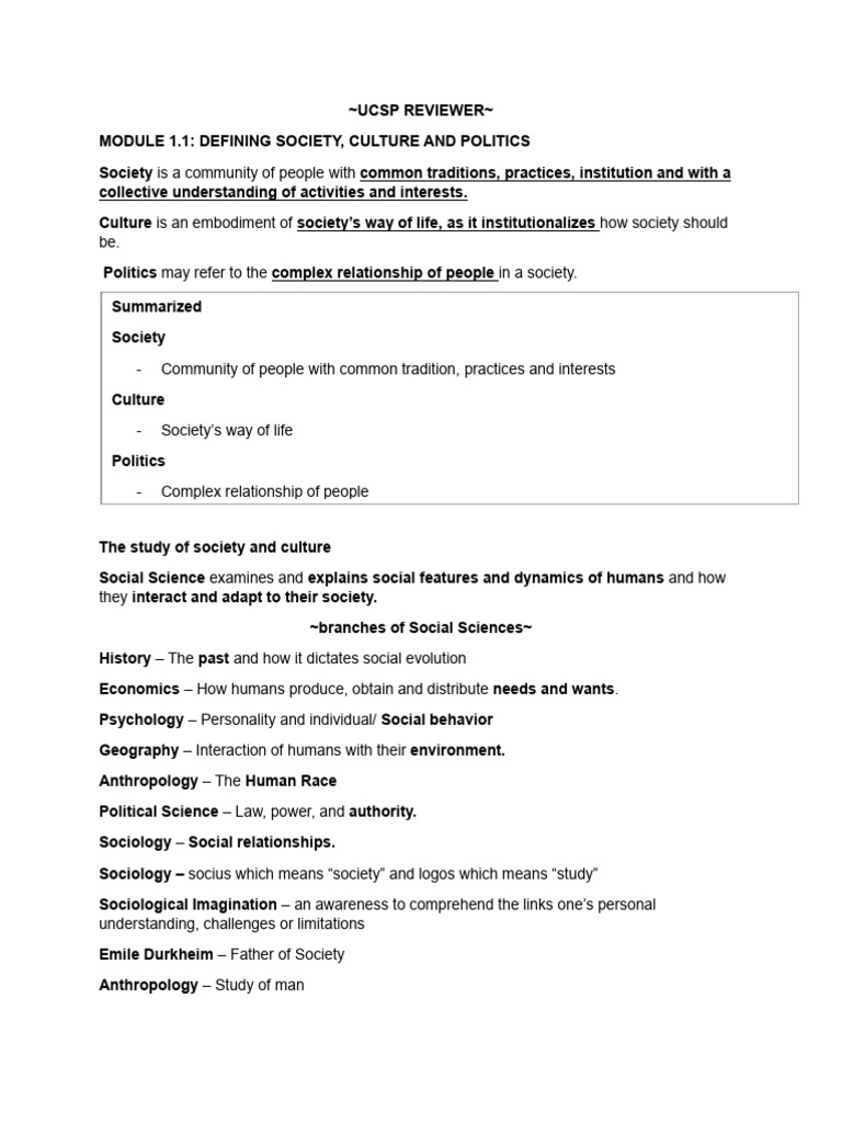 Ucsp Reviewer | PDF