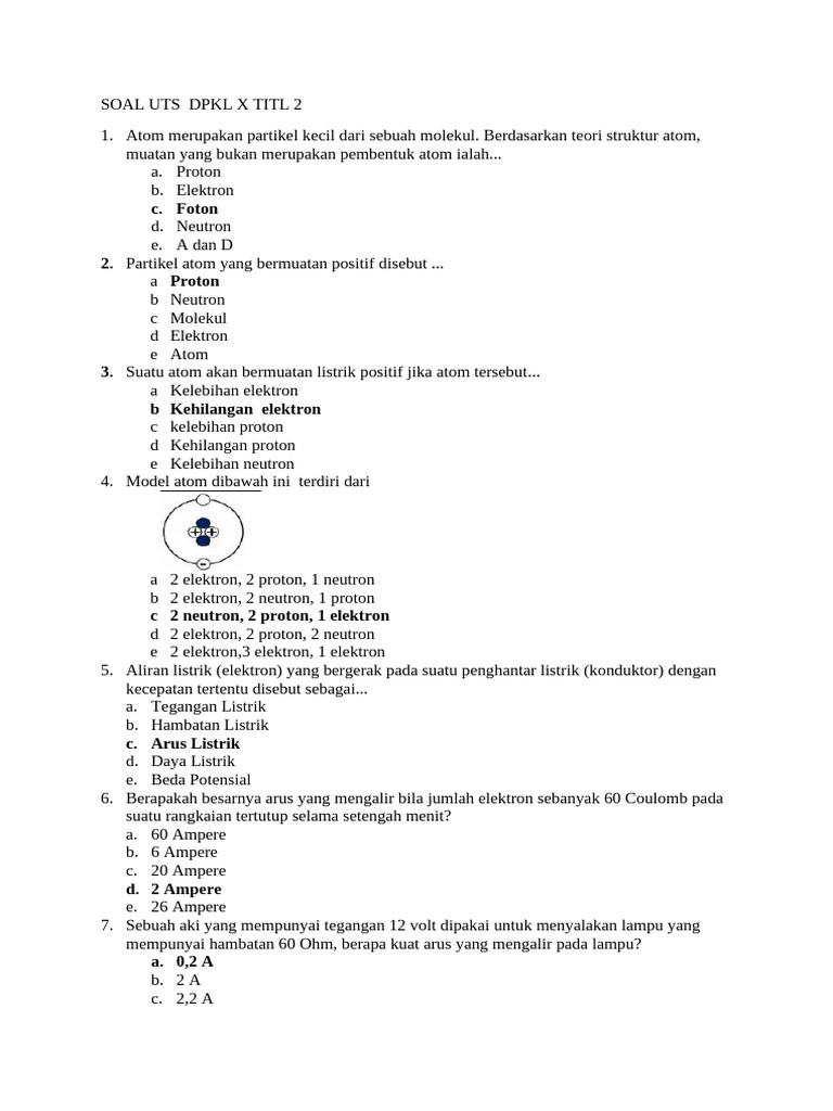 Soal Uts DPKL X Titl 2 | PDF