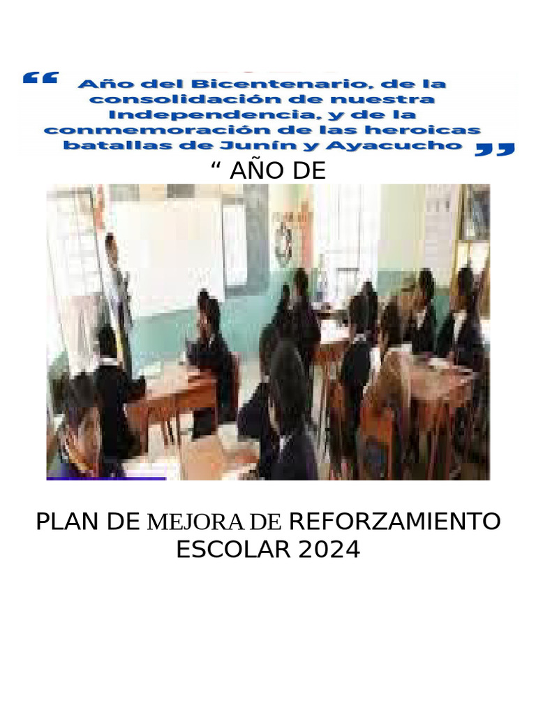 Plan de Mejora 2024 | PDF