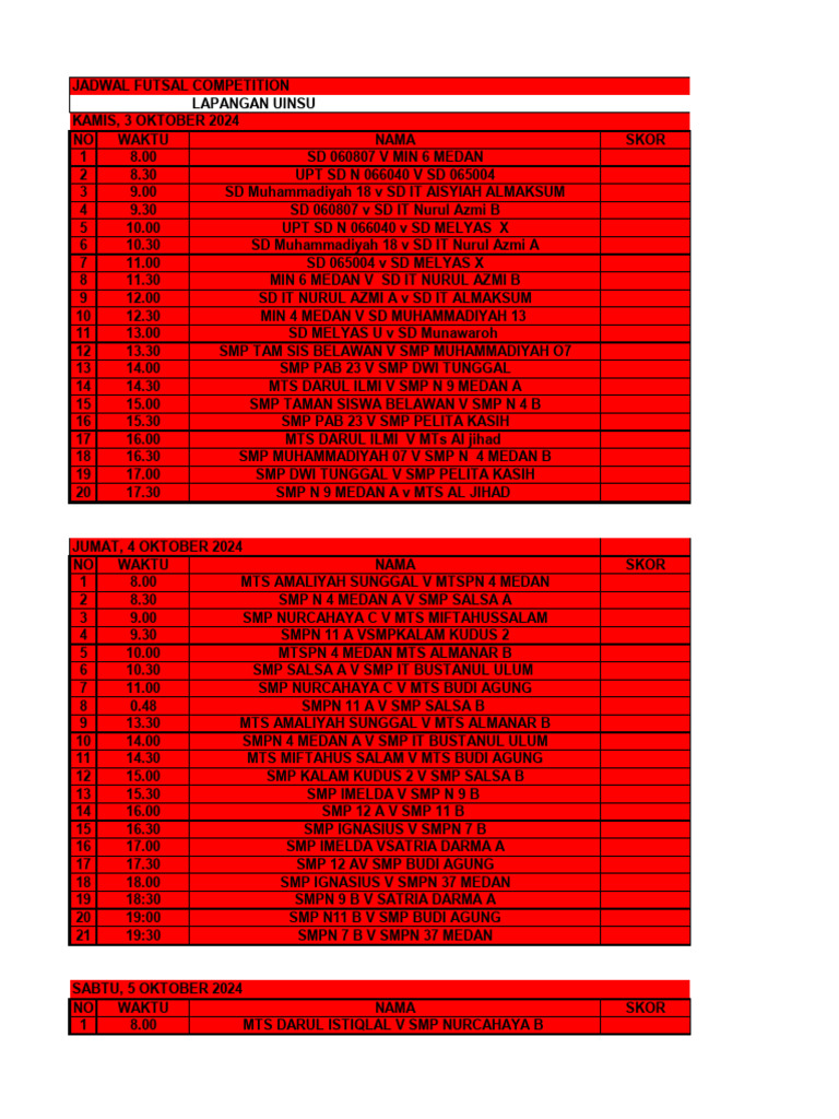 FUTSAL COMPETITION 2024 FIX PDF