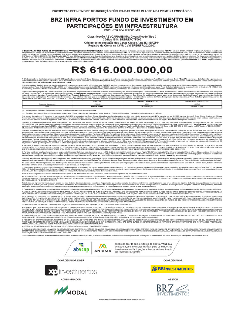 Prospecto Definitivo - BRZ Infra Portos Fundo de Investimento em ...